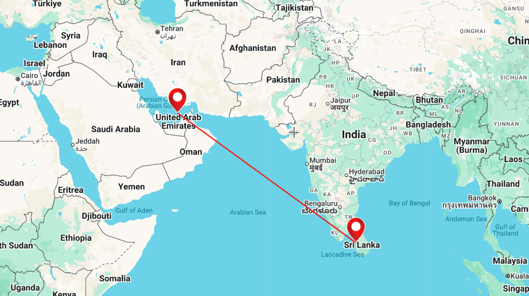 Map showing locations